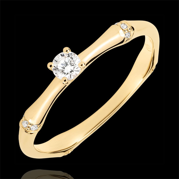 Jungle Sacrée engagement ring - 0.09 carat diamond - yellow gold 9 carats