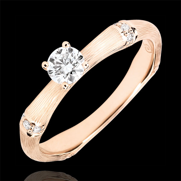 Jungle Sacrée man's engagment ring diamond 0.2 carat -brushed pink gold 18 carats