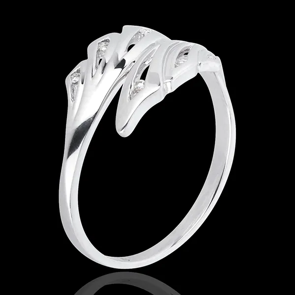 Bague Fraicheur - Palmes - or blanc 18 carats