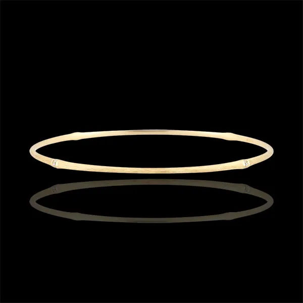 Jungle Sacrée Rigid Bracelet - diamonds - 9 carat brushed yellow gold