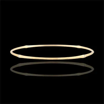 Bracelet Jonc Jungle Sacrée - diamants - or jaune brossé 9 carats