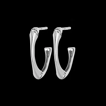 Créoles Jungle Sacrée petit modèle multi diamants - or blanc 9 carats