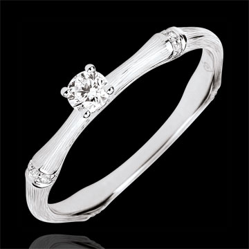 Jungle Sacrée engagement ring - 0.09 carat diamond - brushed yellow gold 18 carats