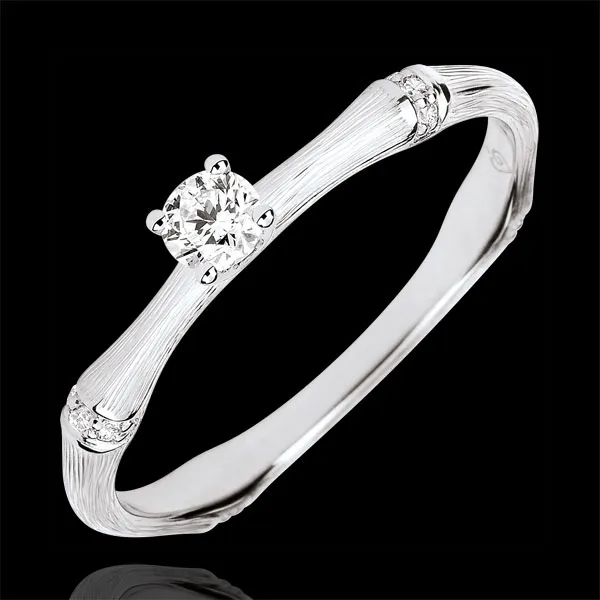 Jungle Sacrée engagement ring - 0.09 carat diamond - brushed yellow gold 9 carats