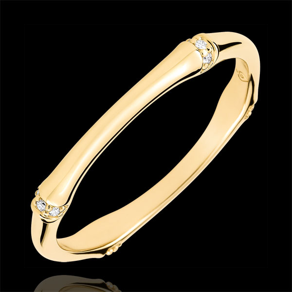 Jungle Sacrée wedding ring - Multi diamond 2 mm - yellow gold 18 carats