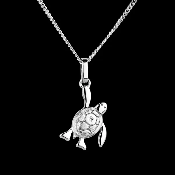 Babyschildpad - klein model - 18 karaat witgoud