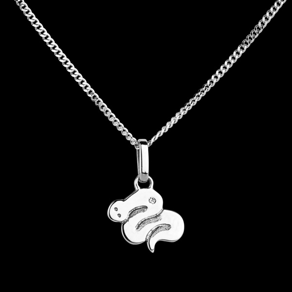 Baby slang - klein model - 9 karaat witgoud