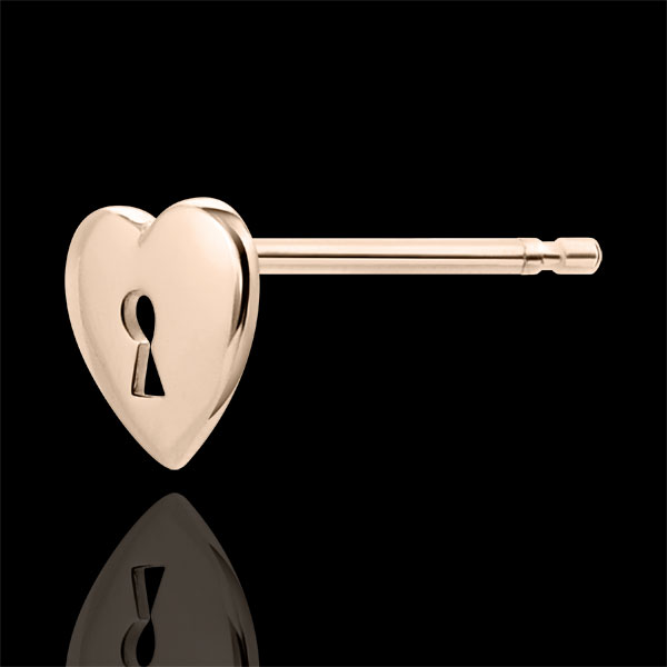 Kolczyki Drogocenny Sekret - Serce - złoto różowe 9-karatowe