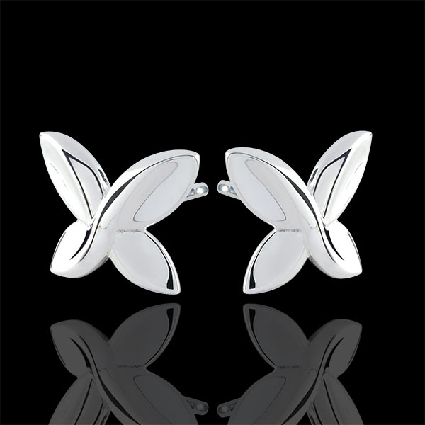 Kolczyki Motyl Origami - złoto białe 9-karatowe