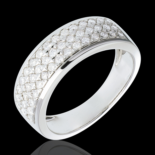 Pierścionek Konstelacja - Gwiazd - mały model - złoto białe 18-karatowe wysadzane diamentami - 0,63 karata - 45 diamentów
