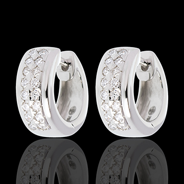 Kolczyki Konstelacja - Gwiazd - mały model - złoto białe 18-karatowe wysadzane diamentami - 0,22 karata - 32 diamenty