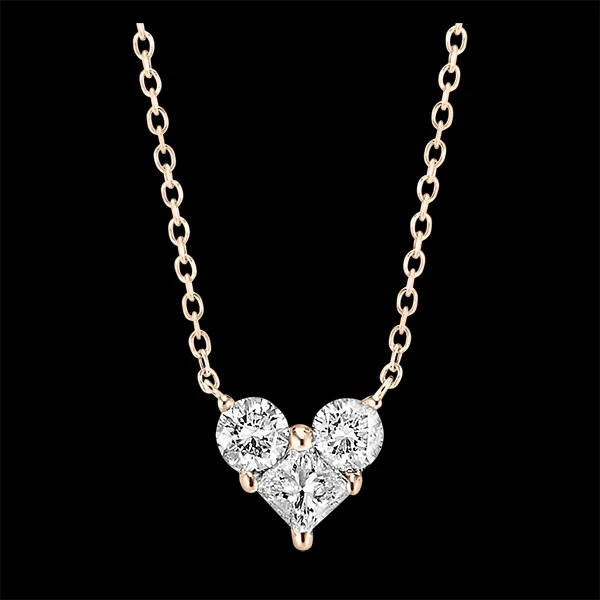 Précieux Geheime Halsketing - Lovely - 9 karaat rosegoud en diamanten