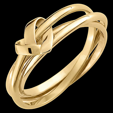 Origami Hart trilogie ring – 18 karaat geelgoud