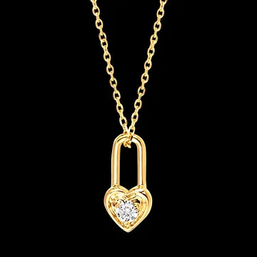 Cléora Ketting – 9 karaat geelgoud en synthetische diamant