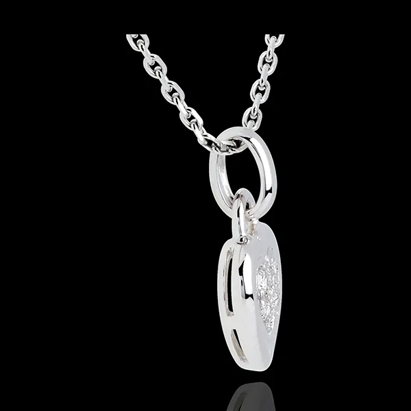 Hanger bezet Hart 18 karaat witgoud - 0.12 karaat - 7 Diamanten