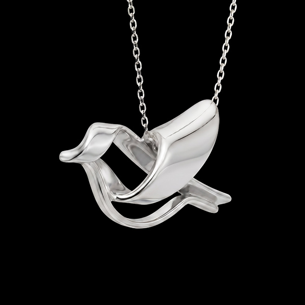 L’Envol ketting – 9 karaat witgoud