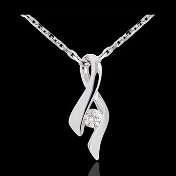 Anhänger das Kostbarer Kokon - Unendlichkeit - Weißgold - Diamant 0. 125 Karat- 18 Karat