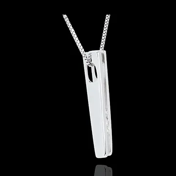 Collier Stimmgabel Trilogie in Weissgold - 3 Diamanten