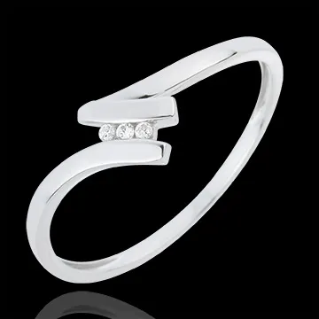 Trilogie Ring Kostbarer Kokon - Serena - Weißgold - 18 Karat