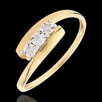 Trilogie Ring Kostbarer Kokon - Harmonia - Gelbgold - 9 Karat