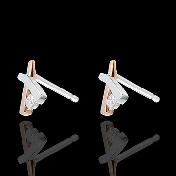 Ohrstecker Kostbarer Kokon - Schattenspiel Variation -Rosé- und Weißgold - 18 Karat