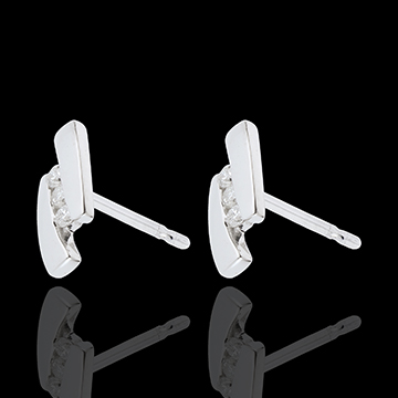 Ohrstecker Kostbarer Kokon - Abschweifung - Weißgold - 18 Karat
