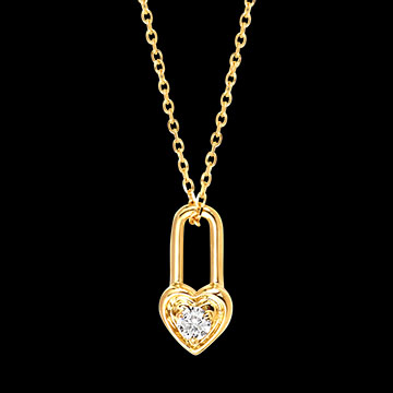 Cléora Halskette – 9-karätiges Gelbgold (375/1000) und synthetischer Diamant