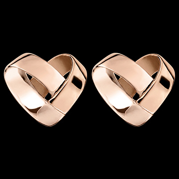 Origami Herz Ohrstecker – 750er Roségold (18 Karat)