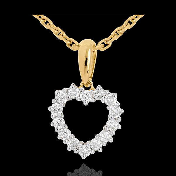 Anhänger funkelndes Herz - 0.25 Karat - 14 Diamanten