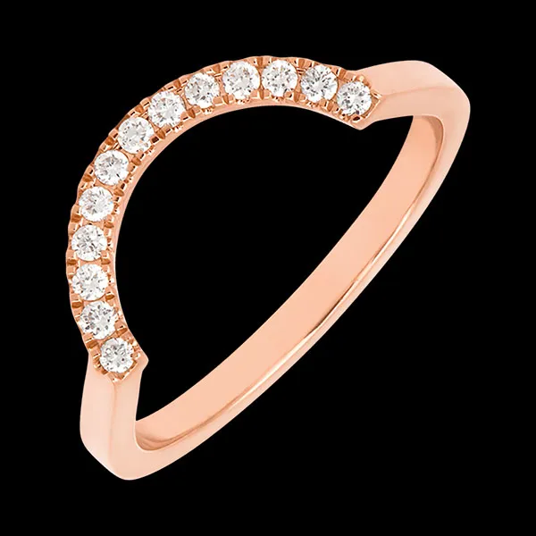 Obrączka Contour z diamentami – złoto różowe 9 karatów