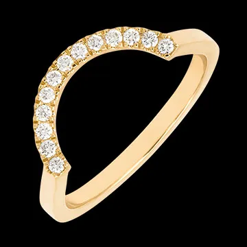 Obrączka Contour z diamentami – złoto żółte 9 karatów