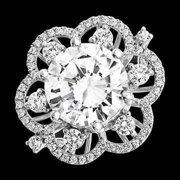 Pierścionek Floréa – Białe złoto z recyklingu 18K i diamenty syntetyczne