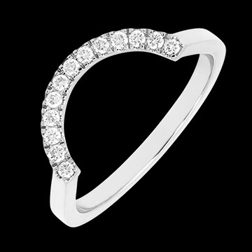 Obrączka Contour z diamentami – złoto białe 18 karatów