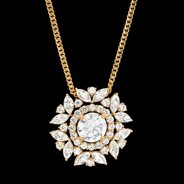 Solarys Halskette – 9-karätiges recyceltes Gelbgold und synthetische Diamanten