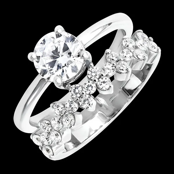 Astrée Ring – Recyceltes 9-karätiges Weißgold & Labordiamanten