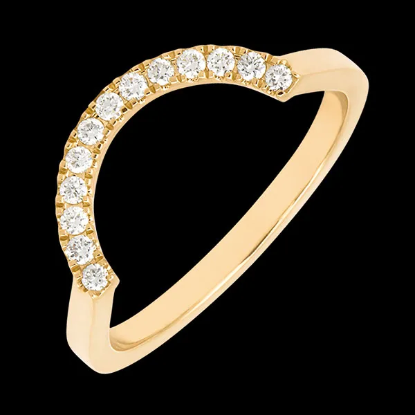 Contour-Ring mit Diamanten – 18 Karat Gelbgold