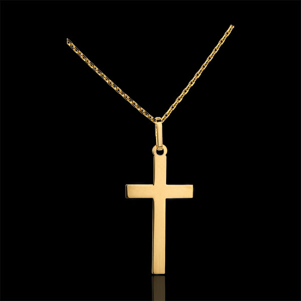 Krzyż płaski - złoto żółte 18-karatowe