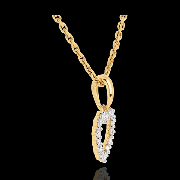 Laced heart pendant with diamonds - 0.25 carat - 14 diamonds