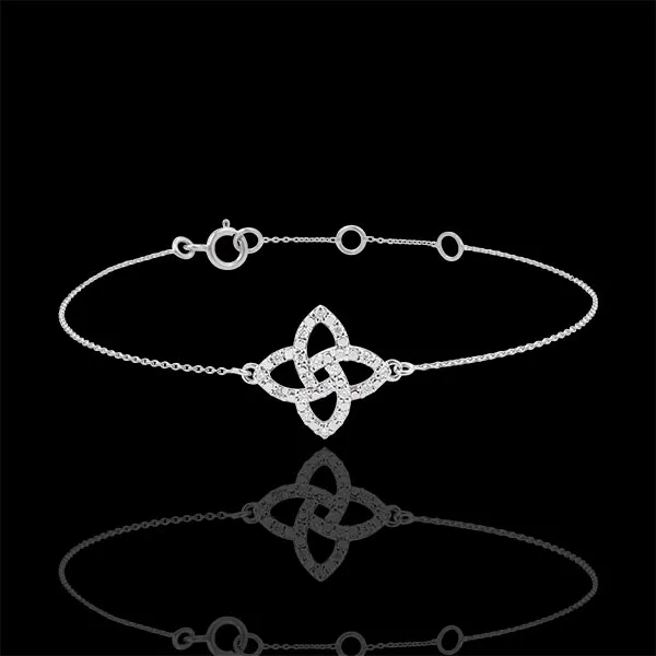 Armband Sterren Prisma - witgoud met diamanten - 9 karaat goud