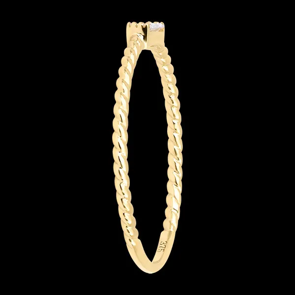 Arwen Ring – 9 karaat geelgoud en synthetische diamant