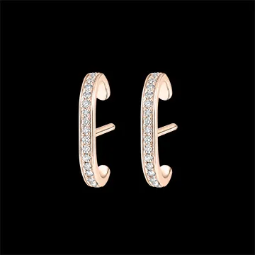 Pavé oorknopjes piercing helix Frisheid - Kleine Ellis - 9 karaat roségoud en diamanten