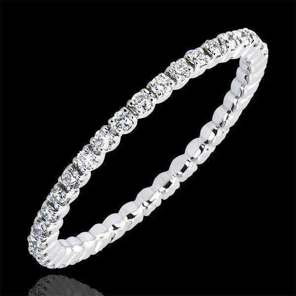 Trouwring Origine - Cirkel van pootjes - 18 karaat witgoud met Diamanten