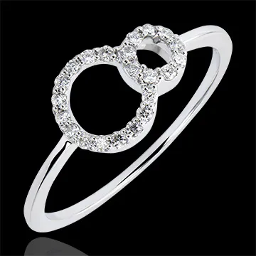Ring Overvloed - Infinity - 9 karaat witgoud met diamanten