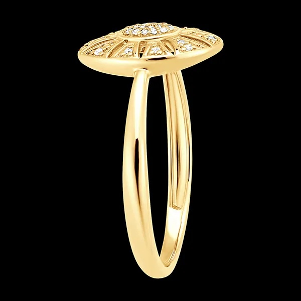 Frisheid Ring - Radiantie - 18 karaat geelgoud en diamanten