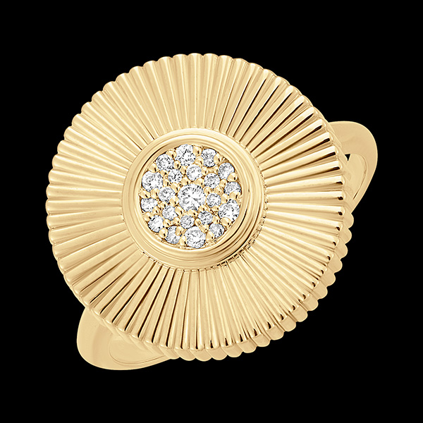Frisheid ring - Sol - 18 karaat geelgoud en diamanten
