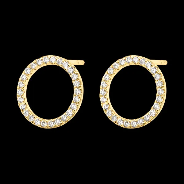 Oréane oorknopjes – 9 karaat geelgoud en synthetische diamanten