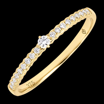 Auréïs Ring – 9-karaats geelgoud, synthetische diamanten