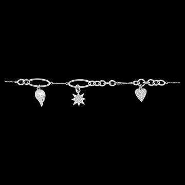 Frisheid armband - Talisman - 18 karaat witgoud en diamanten