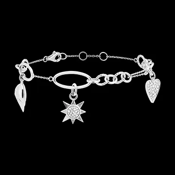Frisheid armband - Talisman - 18 karaat witgoud en diamanten