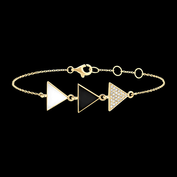 Frisheid Armband - Trio - 18-karaats geelgoud en diamanten